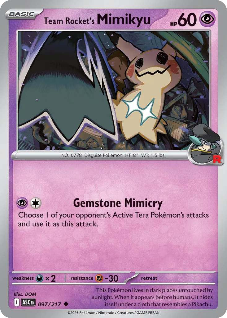 Team Rocket’s Mimikyu 097/217 ME03