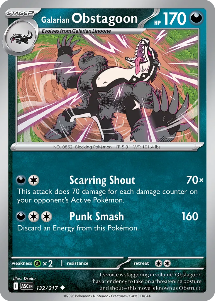 Galarian Obstagoon 132/217 ME03