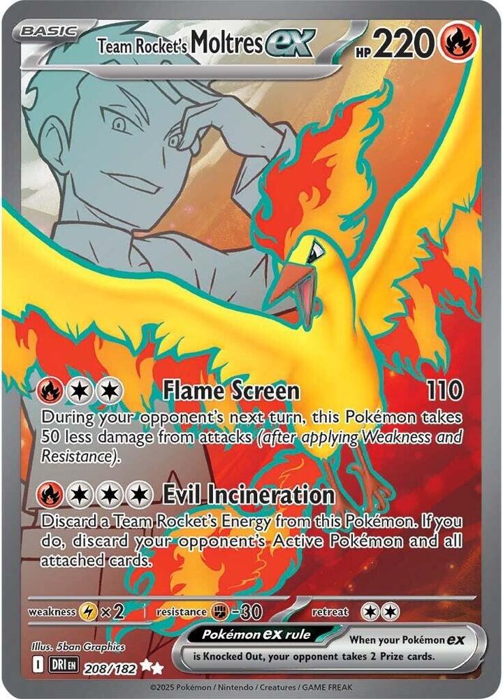 Team Rockets Moltres ex 208/182 Destined Rivals English NM
