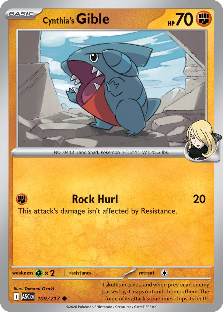 Cynthia’s Gible 109/217 ME03