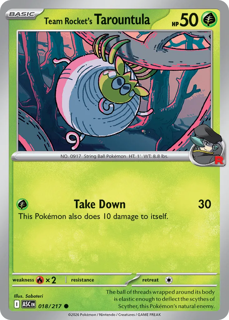 Team Rocket's Tarountula 018/217 ME03