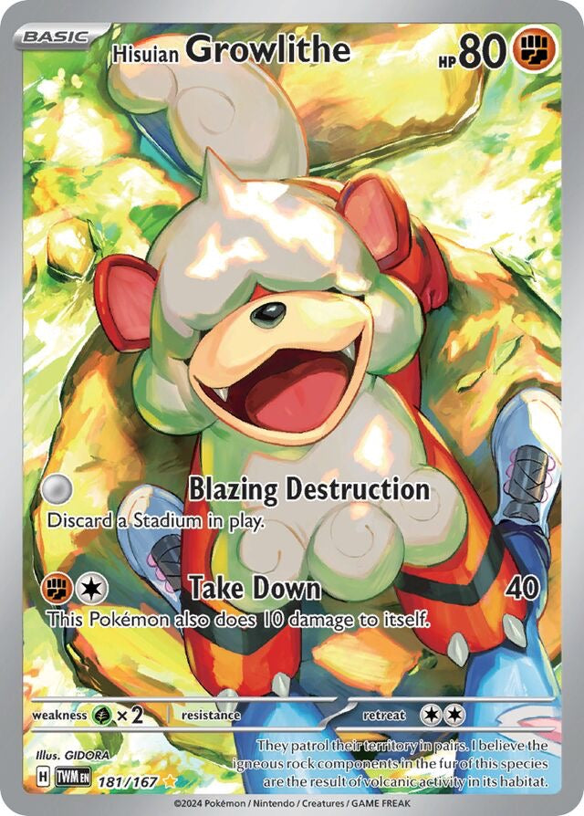 Hisuian Growlithe 181/167 Twilight Masquerade English NM